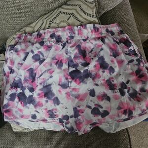 Athletic Works Purple and Pink Tie-Dye Shorts